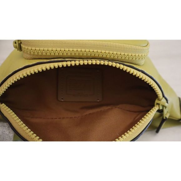 Coach CH073 Women's Chartreuse Signature Leather Sprint Mini Belt Bag $350 - Picture 14 of 16